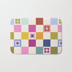 Check mate - retro floral Bath Mat Gallery Image 1