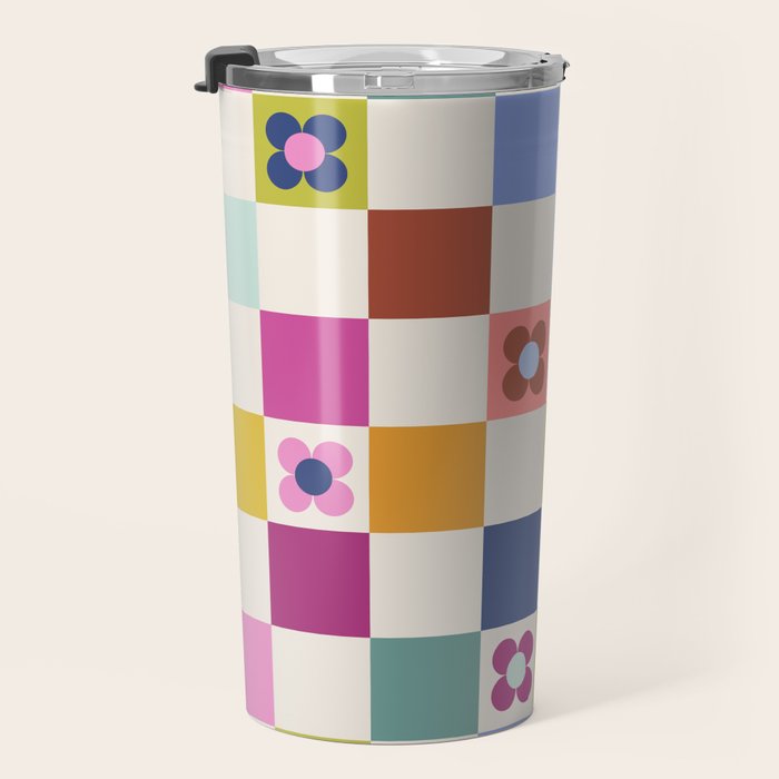 Check mate - retro floral Travel Mug Gallery Image 3