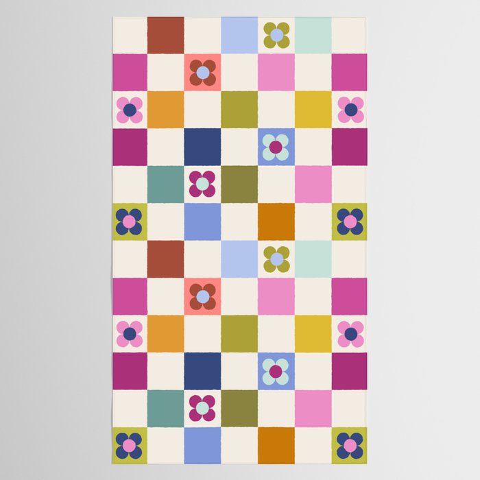 Check mate - retro floral Tablecloth Gallery Image 2