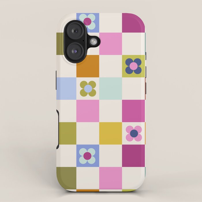 Check mate - retro floral iPhone Case Gallery Image 1