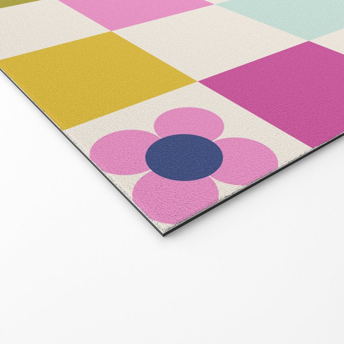 Check mate - retro floral Welcome Mat Gallery Image 2