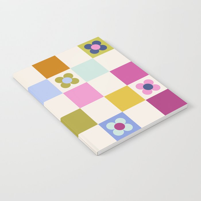 Check mate - retro floral Notebook Gallery Image 1