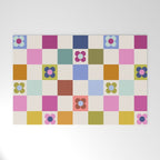 Check mate - retro floral Welcome Mat Gallery Image 1