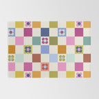 Check mate - retro floral Rug Gallery Image 2