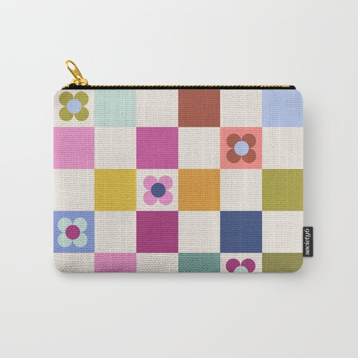 Check mate - retro floral Carry All Pouch Gallery Image 1