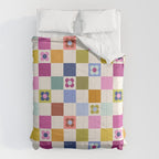Check mate - retro floral Comforter Gallery Image 6
