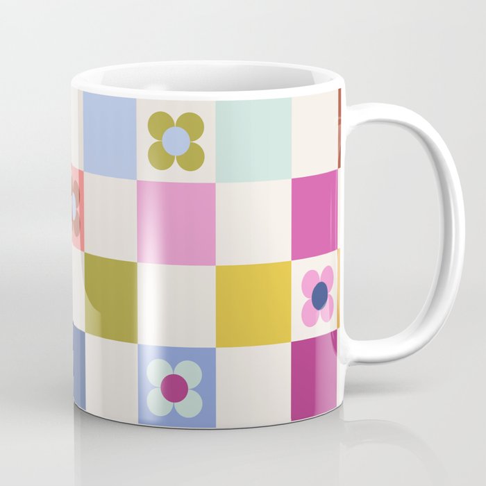 Check mate - retro floral Coffee Mug Gallery Image 1
