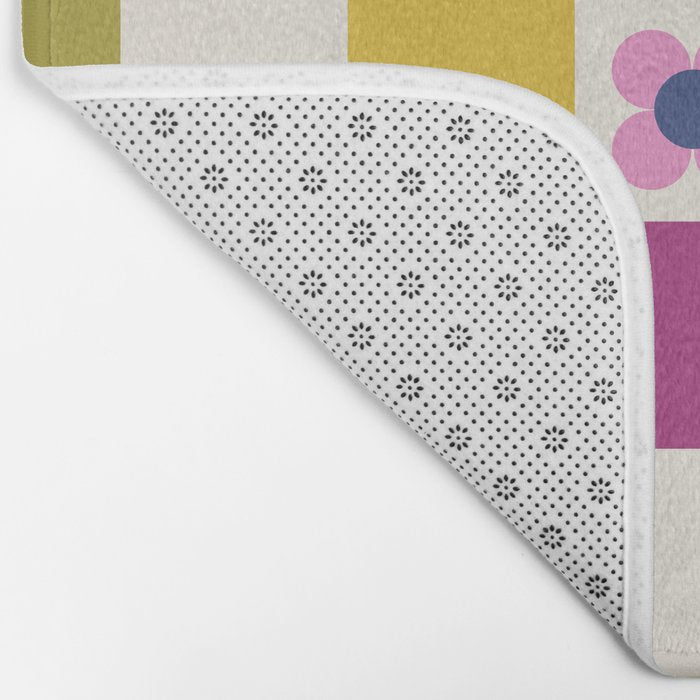 Check mate - retro floral Bath Mat Gallery Image 2