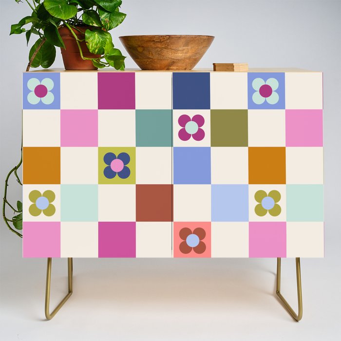 Check mate - retro floral Credenza Gallery Image 1