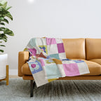 Check mate - retro floral Throw Blanket Gallery Image 1