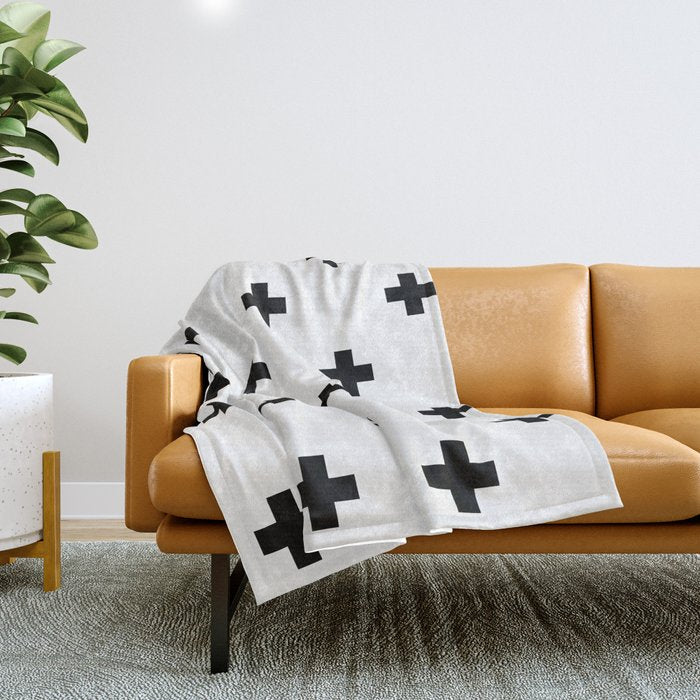 Swiss cross pattern Throw Blanket Gallery Image 1