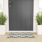 Mid Century Modern Geometric Pattern Navy Blue, Mustard Yellow, Gray Welcome Mat Gallery Image 3