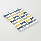 Mid Century Modern Geometric Pattern Navy Blue, Mustard Yellow, Gray Notebook Gallery Image 2