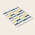 Mid Century Modern Geometric Pattern Navy Blue, Mustard Yellow, Gray Notebook Gallery Image 3