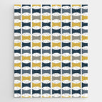 Mid Century Modern Geometric Pattern Navy Blue, Mustard Yellow, Gray Jigsaw Puzzle Gallery Image 1