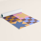 Colorful Patchwork Quilt Star Pattern Modern Geometric Abstract Blocks in Bright Bold Colors Yoga Mat Gallery Image 2