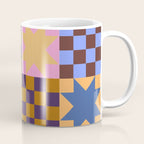 Colorful Patchwork Quilt Star Pattern Modern Geometric Abstract Blocks in Bright Bold Colors Coffee Mug Gallery Image 1