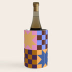Colorful Patchwork Quilt Star Pattern Modern Geometric Abstract Blocks in Bright Bold Colors Wine Chiller Gallery Image 3