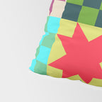 Colorful Patchwork Quilt Star Pattern Modern Geometric Abstract Blocks in Bright Bold Colors Pillow Sham Gallery Image 4