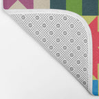 Colorful Patchwork Quilt Star Pattern Modern Geometric Abstract Blocks in Bright Bold Colors Bath Mat Gallery Image 2