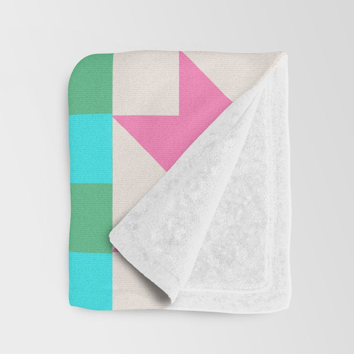 Colorful Patchwork Quilt Star Pattern Modern Geometric Abstract Blocks in Bright Bold Colors Throw Blanket Gallery Image 3