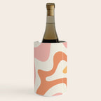 Retro Liquid Swirl Abstract Pattern Square Blush Cream Cantaloupe Mustard Wine Chiller Gallery Image 1