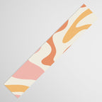 Retro Liquid Swirl Abstract Pattern Square Blush Cream Cantaloupe Mustard Table Runner Gallery Image 3