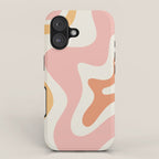 Retro Liquid Swirl Abstract Pattern Square Blush Cream Cantaloupe Mustard iPhone Case Gallery Image 1