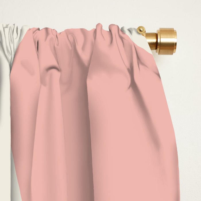 Retro Liquid Swirl Abstract Pattern Square Blush Cream Cantaloupe Mustard Window Curtain Gallery Image 2