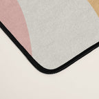 Retro Liquid Swirl Abstract Pattern Square Blush Cream Cantaloupe Mustard Desk Mat Gallery Image 4