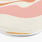 Retro Liquid Swirl Abstract Pattern Square Blush Cream Cantaloupe Mustard Bath Mat Gallery Image 3