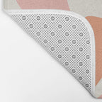 Retro Liquid Swirl Abstract Pattern Square Blush Cream Cantaloupe Mustard Bath Mat Gallery Image 2