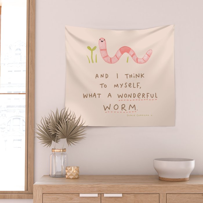 Wonderful Worm Wall Tapestry Gallery Image 2