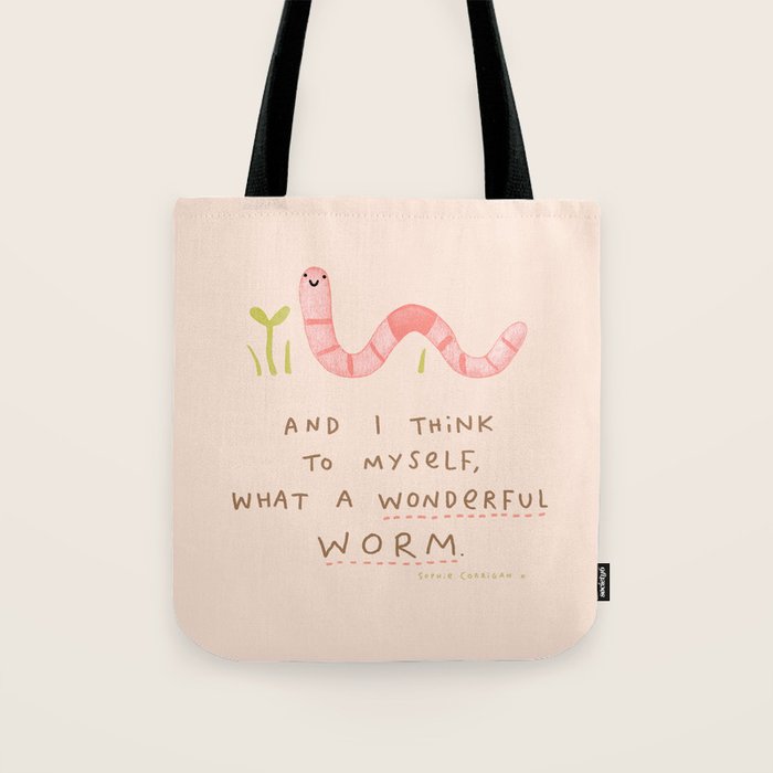Wonderful Worm Tote Bag Gallery Image 1