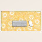 Yellow Sunflowers Line Art Desk Mat Gallery Image 1