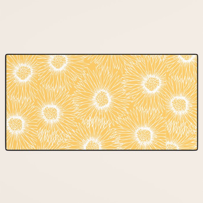 Yellow Sunflowers Line Art Desk Mat Gallery Image 3