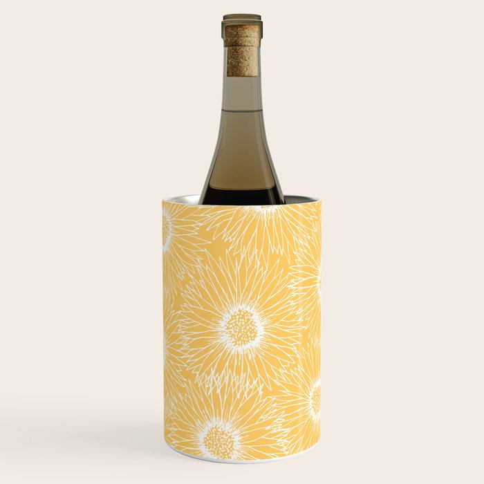 Yellow Sunflowers Line Art Wine Chiller Gallery Image 1