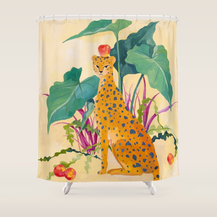 Cheetah and Apples Shower Curtain Gallery Image 1