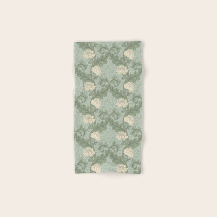 Vintage Floral Arts and Crafts Style Bath Towel Gallery Image 1