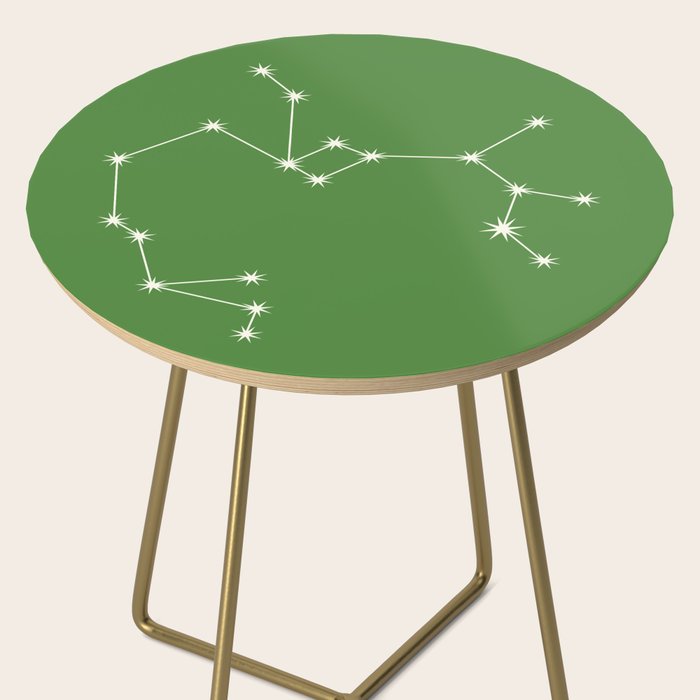 Sagittarius Zodiac Star Constellation Line Art Kelly Green Side Table Gallery Image 2
