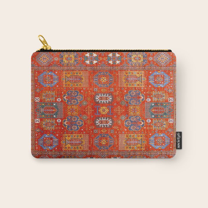 Orange Angel Snowfall Kazak Persian Rug Carry All Pouch Gallery Image 1