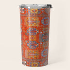 Orange Angel Snowfall Kazak Persian Rug Travel Mug Gallery Image 2