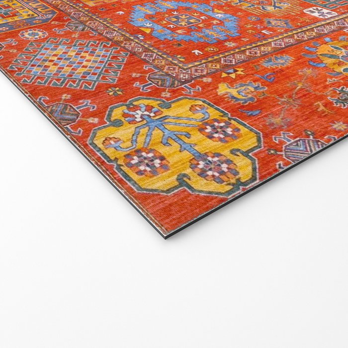 Orange Angel Snowfall Kazak Persian Rug Welcome Mat Gallery Image 2