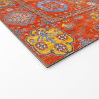 Orange Angel Snowfall Kazak Persian Rug Welcome Mat Gallery Image 2