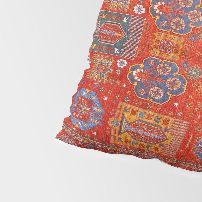 Orange Angel Snowfall Kazak Persian Rug Pillow Sham Gallery Image 4