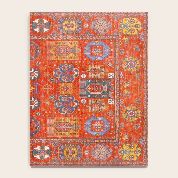 Orange Angel Snowfall Kazak Persian Rug Notebook Gallery Image 4