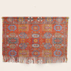Orange Angel Snowfall Kazak Persian Rug Wall Hanging Gallery Image 1