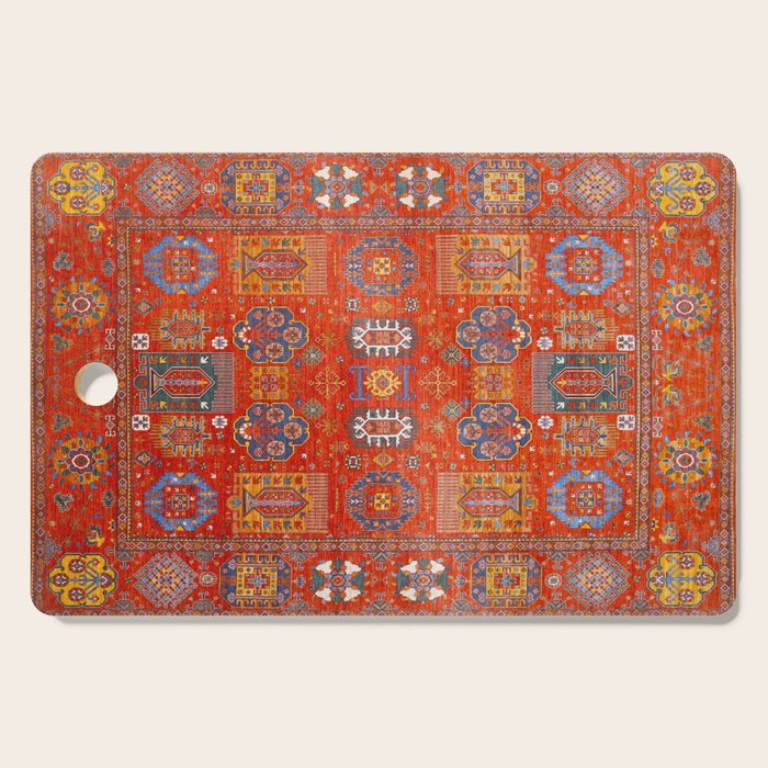 Orange Angel Snowfall Kazak Persian Rug Cutting Board Gallery Image 1