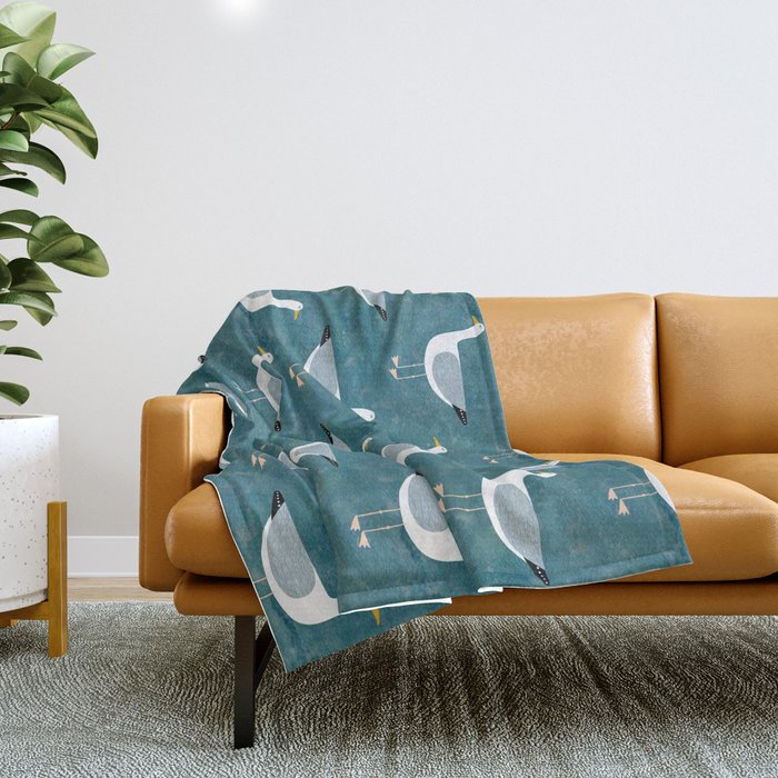 Seagull Standing Throw Blanket Gallery Image 1