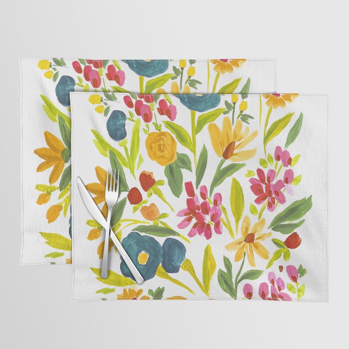 Artsy colorful wildflowers Placemat Gallery Image 1